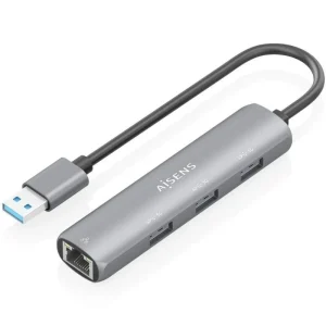 Concentrador USB Aisens Asuc-4p034-gr / 3xusb / 1xrj45 / Cinzento