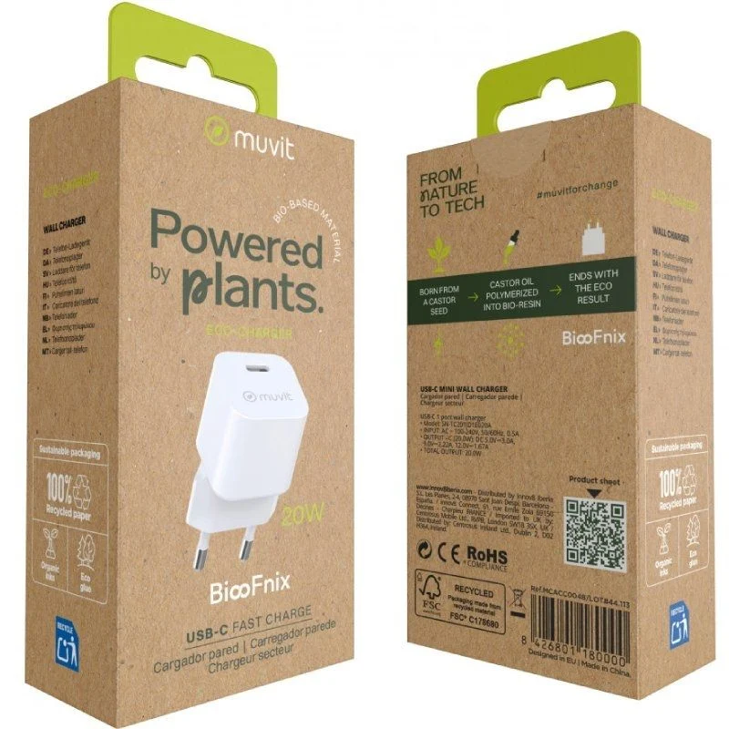 Carregador de Parede Muvit For Change MCACC0048 / 1xusb Type-c / 20W - Image 6