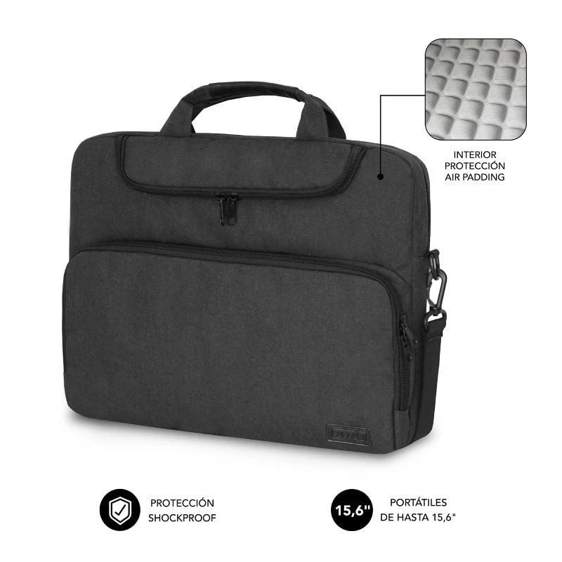 Estojo para Portátil Subblim Air Padding para Computadores Portáteis Até 15,6" / Cinzento Escuro - Image 2