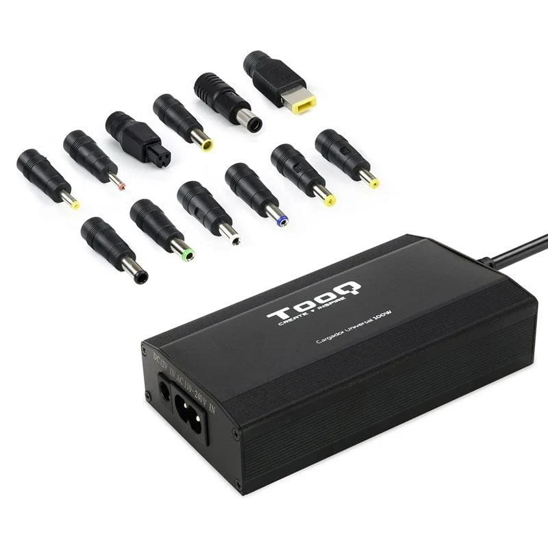 Carregador para Computador Portátil Tooq Tqlc-100bs01m / 100W / Manual / 12 Conectores / Tensão 12-…