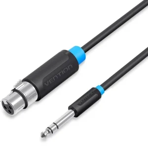 Vention BBEBH Cabo Estéreo / Jack 6.5 Macho - XLR Fêmea / 2m / Preto
