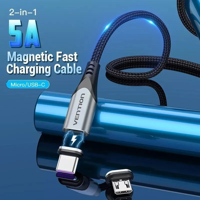 Cabo USB 2.0 Vention CQNHD / USB Macho / Microusb Macho - USB Tipo C Macho / 50cm / Cinzento - Image 3
