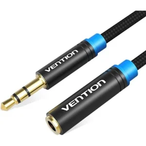Cabo Estéreo Vention Vab-b06-b500-m / Jack 3,5 Macho - Jack 3,5 Fêmea / 5m / Preto