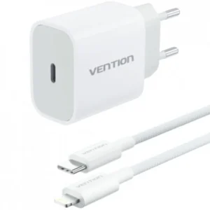 Carregador de Parede Vention G17w0-eu / 1xusb Type-c + Cabo Lightning / 20W