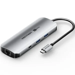 Base de Ligação USB Tipo C Vention TQMHB / 1xhdmi 4K / 2xusb / 1xusb Tipo C / 1xjack 3,5mm / 1xrj45…