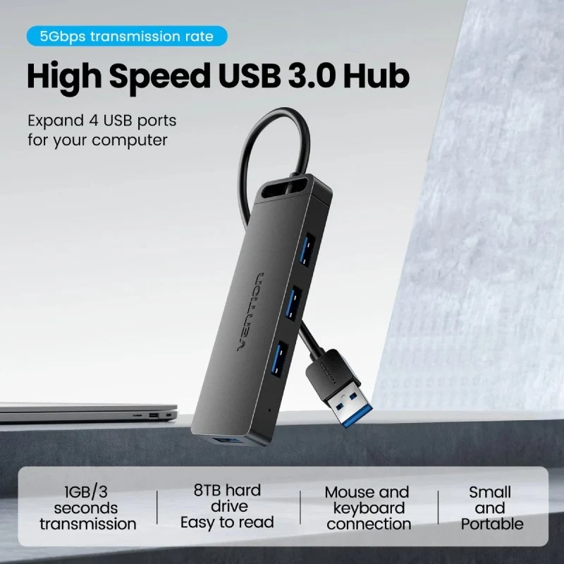 Hub USB 3.0 Vention Chlbb-scb2 / 4xusb / 1xusb Type-c PD - Image 4