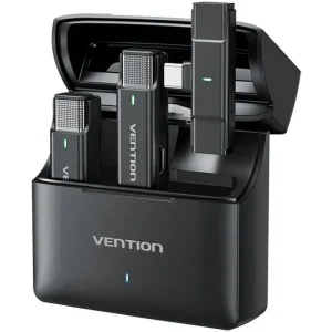 Microfone sem Fios com Clip Vention NCAB0 / USB Type-c / Inclui Recetor / 2 Pcs.