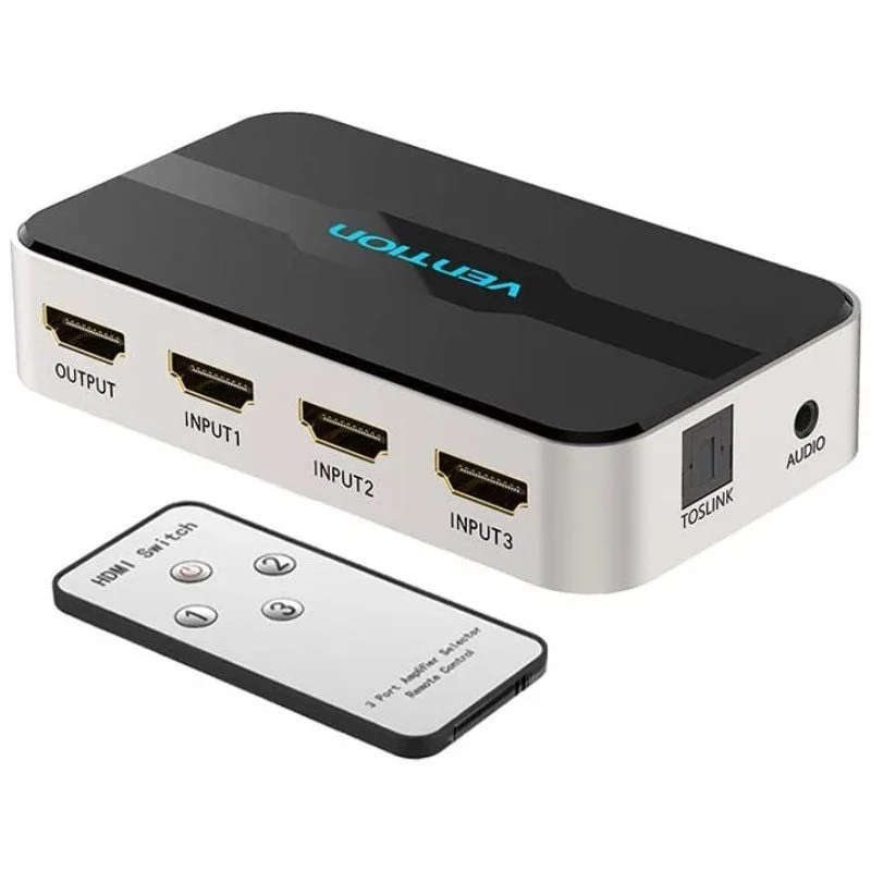 Duplicador HDMI Vention AFJH0 / 3x HDMI Fêmea - HDMI Macho / 1x Áudio